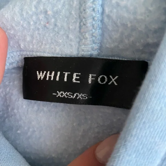 White fox baby blue oversized Hoodie - Picture 5 of 5